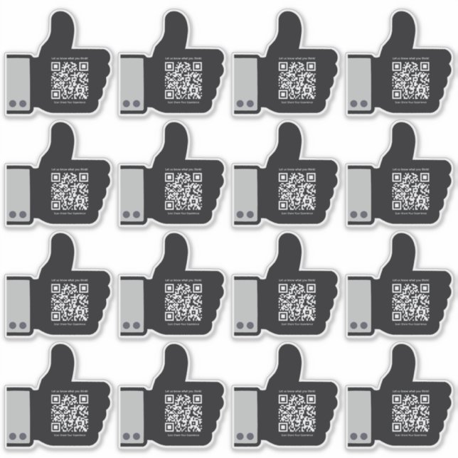 Pegatina Black Positive Reviews Customer Engagement QR Code (Anverso)