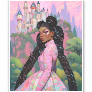 Pegatina Black Princess Fantasy Art