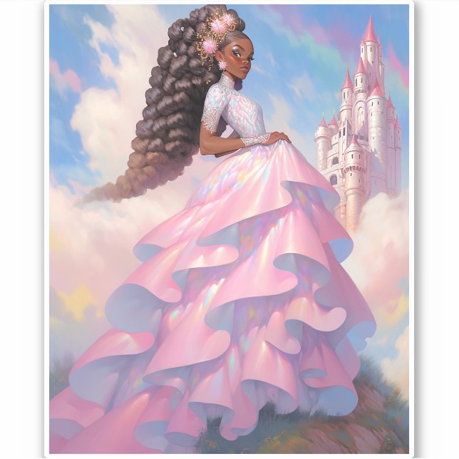 Pegatina Black Princess Fantasy Art (Anverso)