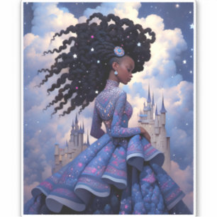 Pegatina Black Princess Fantasy Art