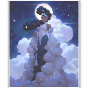 Pegatina Black Princess Fantasy Art