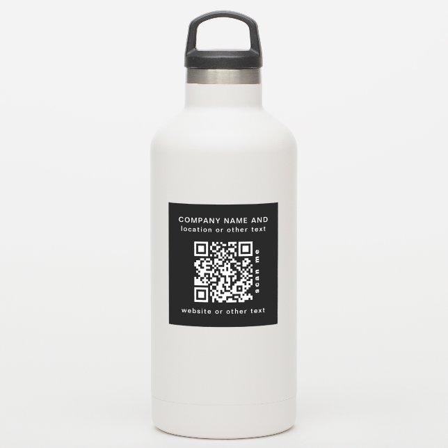 Pegatina Black Vinyl square Business código QR Botella de a (Botella de agua)