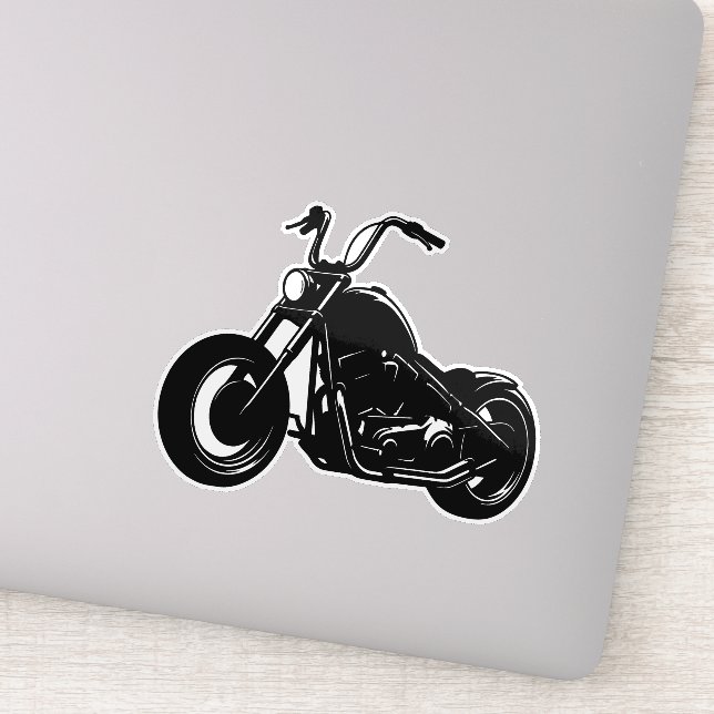 Pegatina Black White Classic Cruiser Motorcycle Vector Art (Detalle)