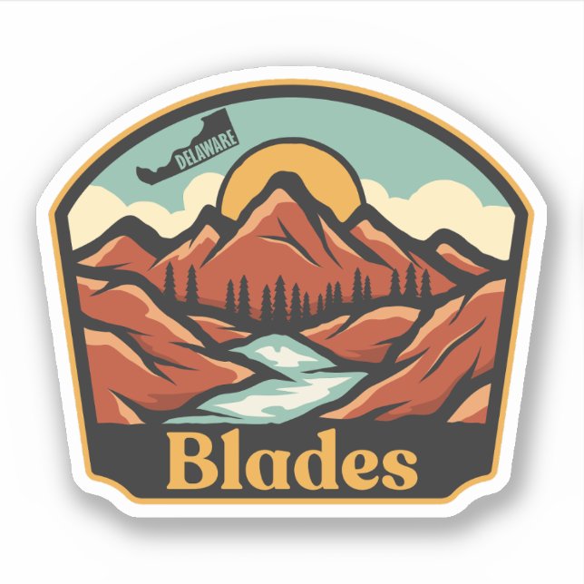 Pegatina Blades, Delaware  (Anverso)