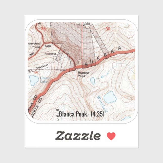 Pegatina Blanca Peak Colorado Fourteener (Hoja)