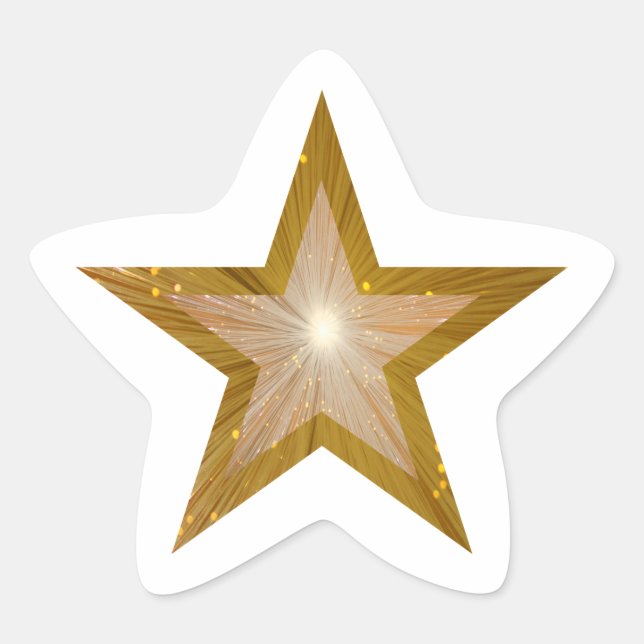 Pegatina blanco con forma de estrella Gold Star (Anverso)