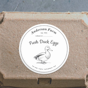Pegatina blanco de la etiqueta de huevos de pato d