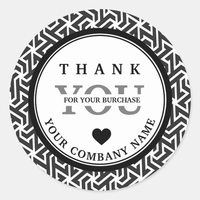 Pegatina blanco negro profesional moderno (Anverso)