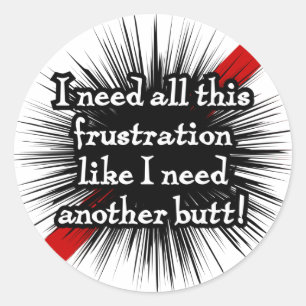 Pegatina blanco redondo de frustración