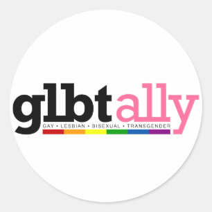PEGATINA blanco redondo de la aliada GLBT