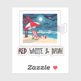 Pegatina Blanco Rojo Y Bruto