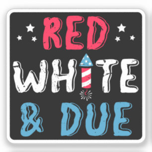 Pegatina Blanco Rojo Y Debido, Regalos De Invitación De Emb