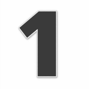 Pegatina blanco y negro número uno