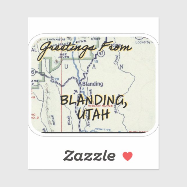 Pegatina Blanding Utah Vintage (Hoja)