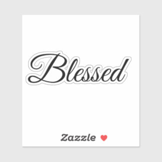 Pegatina Blessed Calligraphy Modern Typography Elegant