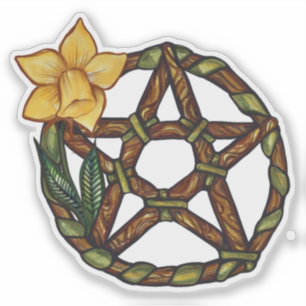 Pegatina Blessed Daffodil Pentacle Ostara Art
