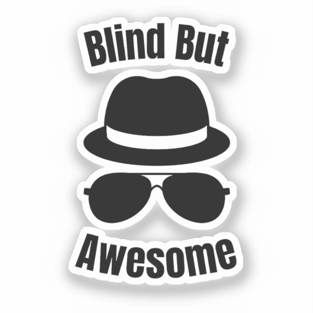 Pegatina Blind But Awesome - blind pinback (Anverso)
