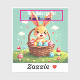 Pegatina Bliss de conejo de Pascua Retro