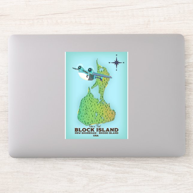 Pegatina block island New Shoreham, Rhode Island (Ordenador)
