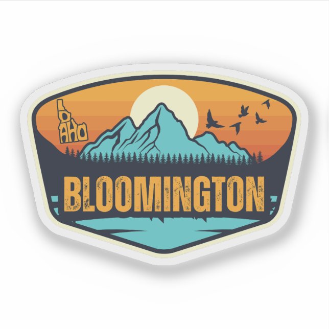 Pegatina Bloomington, Idaho (Anverso)