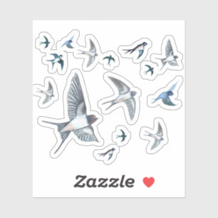 Pegatina Bloque de golondrinas en vuelo 