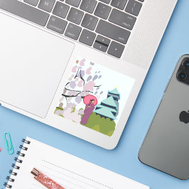 Pegatina Blossom de cerezo japonés Geisha Kimono