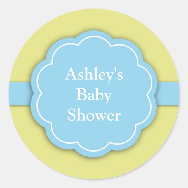 Pegatina Blue Baby Shower Boy (Anverso)