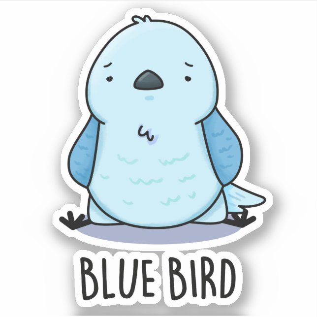 Pegatina Blue Bird Funny Animal Pun (Anverso)