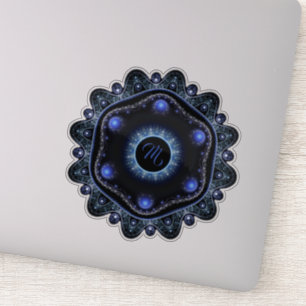 Pegatina Blue Black Verde azulada Brillo de encaje Boho Man