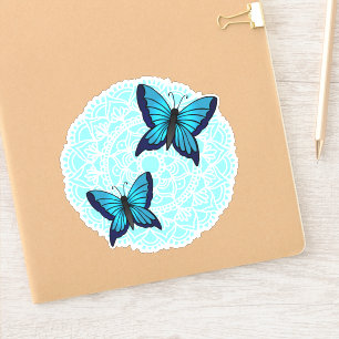 Pegatina Blue Butterfly Mandala