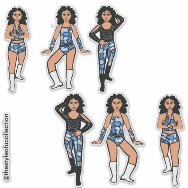 Pegatina Blue Camo Dancer #2 Sticker (Anverso)