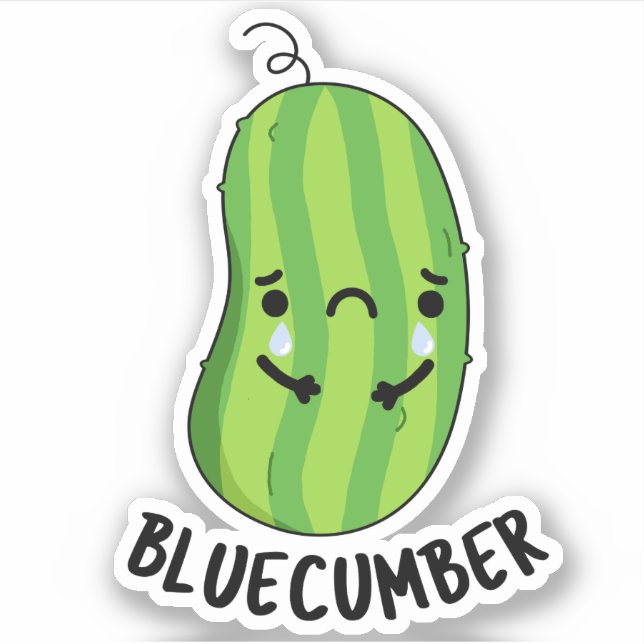 Pegatina Blue cumber Funny Sad Veggie Cucumber Pun (Anverso)