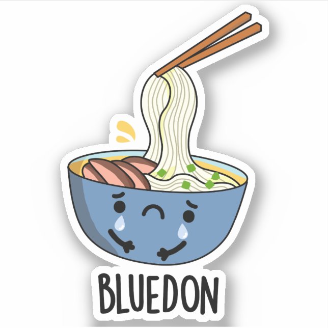 Pegatina Blue-don Funny Udon Pun  (Anverso)