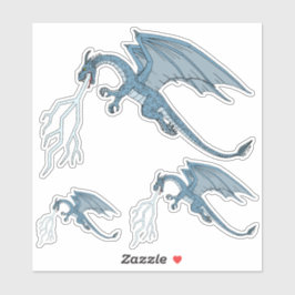 Pegatina Blue Dragon Spitting Lightning