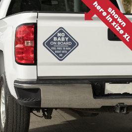 Pegatina Blue Funny No Baby on Board Adulto Cautela Paracho