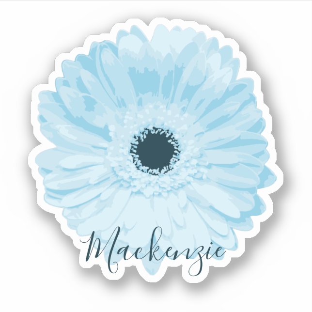 Pegatina Blue Gerbera Daisy Flower Name (Anverso)