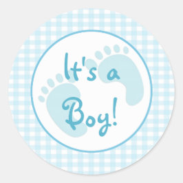 Pegatina Blue Gingham