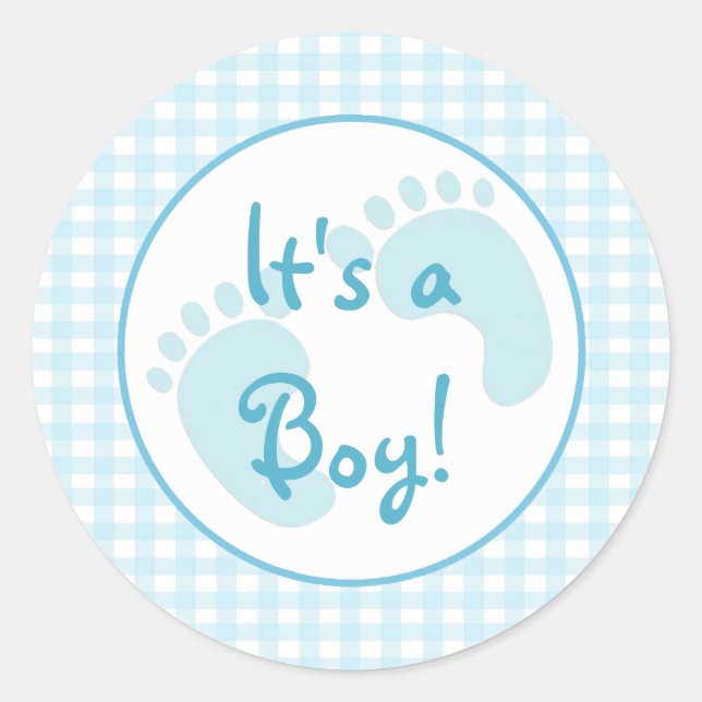 Pegatina Blue Gingham (Anverso)
