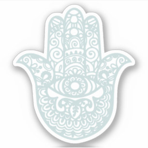 Pegatina Blue Gray Khamsa Hand Buena suerte