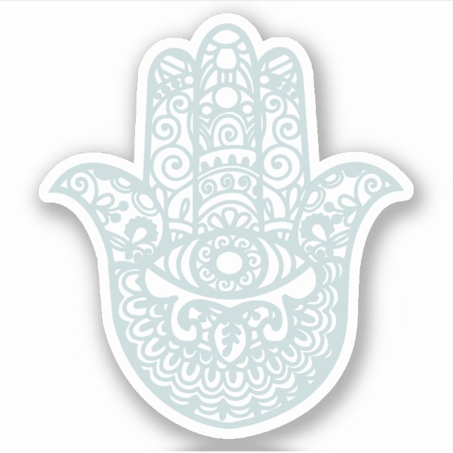 Pegatina Blue Gray Khamsa Hand Buena suerte (Anverso)