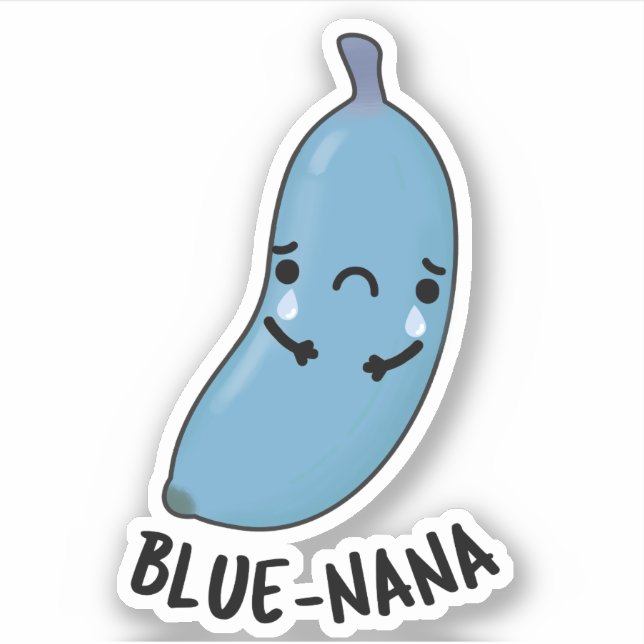 Pegatina Blue-nana Funny Banana Pun (Anverso)