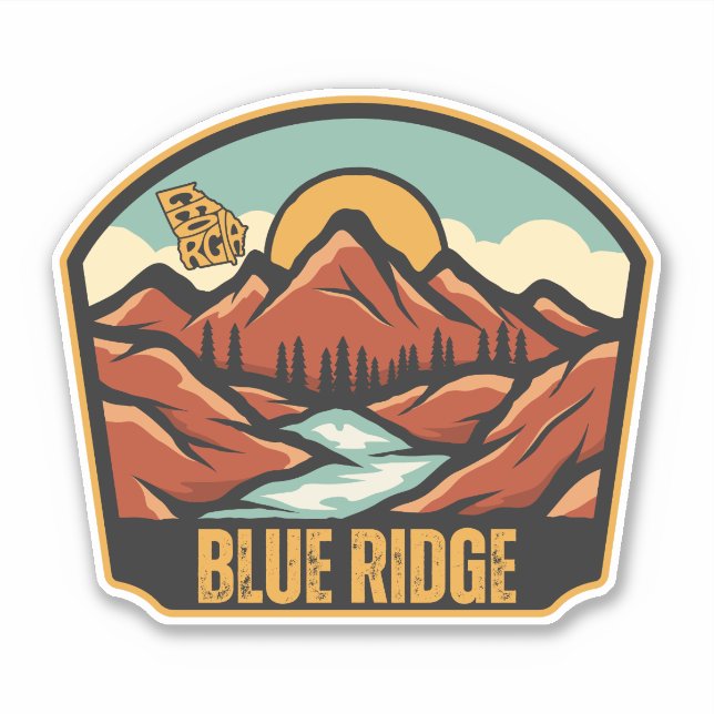 Pegatina Blue Ridge, Georgia (Anverso)