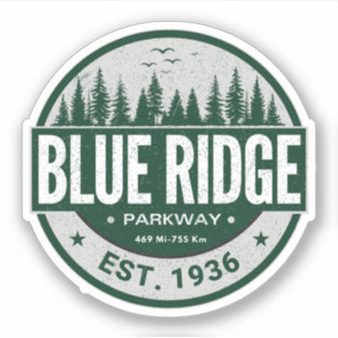 Pegatina Blue Ridge Parkway Scenic Byway Virginia Norte C
