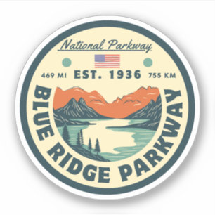 Pegatina Blue Ridge Parkway Scenic Byway Virginia Norte C