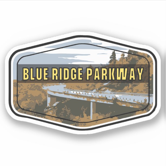 Pegatina Blue Ridge Parkway Scenic Byway Virginia North C (Anverso)