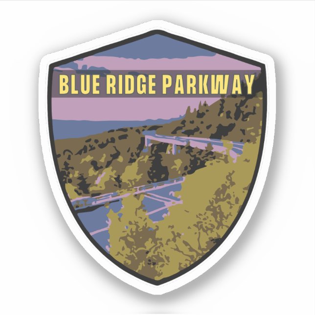 Pegatina Blue Ridge Parkway Scenic Byway Virginia North C (Anverso)