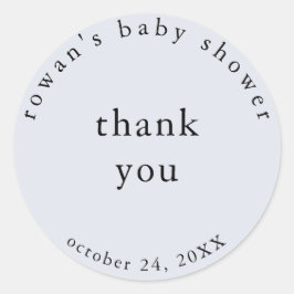 Pegatina Blue Simple Baby Shower Gracias