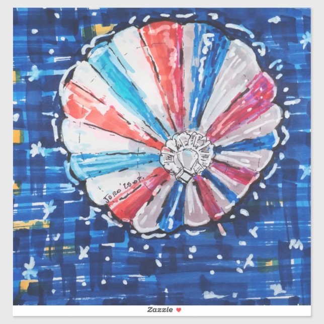 Pegatina Blue Sky Hot Air Balloon (Hoja)