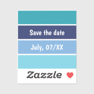 Pegatina Blue Striped Save the Date