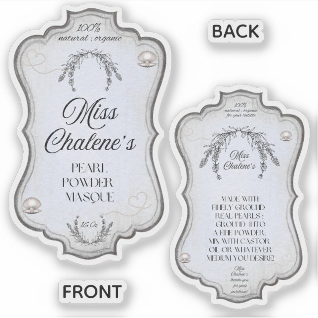 Pegatina Blue Vintage Lotion Antique Jar Bottle  (Anverso)